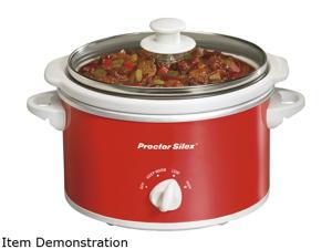 Proctor Silex 33111Y Red 1.5 Qt. 1.5 Quart Oval Slow Cooker, Red Proctor Silex 33111Y Red 1.5 Qt. 1.5 Quart Oval Slow Cooker, Red