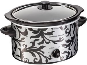 Hamilton Beach 33237 3 Qt. 3 Quart Oval Slow Cooker - Damask Pattern Hamilton Beach 33237 3 Qt. 3 Quart Oval Slow Cooker - Damask Pattern