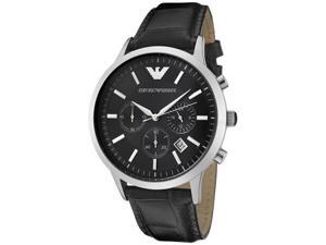 Emporio Armani Men's Classic Chronograph Black Embossed Leather Emporio Armani Men's Classic Chronograph Black Embossed Leather