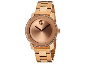 Movado Bold Diamond Rose Gold IP Stainless Steel Ladies Watch 3600151 Movado Bold Diamond Rose Gold IP Stainless Steel Ladies Watch 3600151