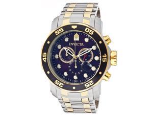 Invicta 77 Men's Pro Diver Chronograph Ss And 18K Gp Ss Blue Dial Stainless Steel Watch Invicta 77 Men's Pro Diver Chronograph Ss And 18K Gp Ss Blue Dial Stainless Steel Watch