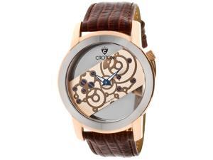 Men's Circuit Breaker Light Salmon Textured/See Thru Dial Brown Genuine Leather Men's Circuit Breaker Light Salmon Textured/See Thru Dial Brown Genuine Leather