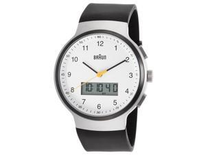 Braun Bn-0159-Whbkg Men's Classic Analog Digital Black Rubber White Dial Ss Watch Braun Bn-0159-Whbkg Men's Classic Analog Digital Black Rubber White Dial Ss Watch