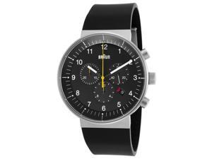 Braun Bn-0095-Bkslbkg Men's Prestige Chronograph Black Rubber And Dial Ss Watch Braun Bn-0095-Bkslbkg Men's Prestige Chronograph Black Rubber And Dial Ss Watch