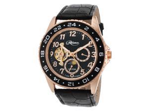 Croton Re306081rgbk Men's Reliance Automatic Black Genuine Leather And Dial Rose-Tone Case Watch Croton Re306081rgbk Men's Reliance Automatic Black Genuine Leather And Dial Rose-Tone Case Watch