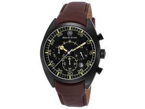 Ben & Sons 10005-Bb-01 Voyager Chronograph Brown Genuine Leather Black Dial And Ip Ss Watch Ben & Sons 10005-Bb-01 Voyager Chronograph Brown Genuine Leather Black Dial And Ip Ss Watch