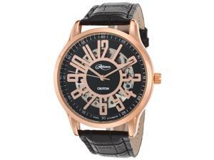 Croton Re306072rgbk Men's Reliance Automatic Black Genuine Leather And Dial Rose-Tone Case Watch Croton Re306072rgbk Men's Reliance Automatic Black Genuine Leather And Dial Rose-Tone Case Watch