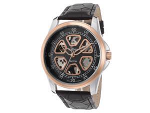 Croton Re306071rgbk Men's Reliance Auto Black Genuine Leather Black Dial Rose-Tone Bezel Watch Croton Re306071rgbk Men's Reliance Auto Black Genuine Leather Black Dial Rose-Tone Bezel Watch