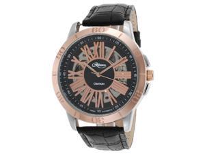 Croton Re306076ssrg Men's Reliance Automatic Black Genuine Leather Rose-Tone Dial Watch Croton Re306076ssrg Men's Reliance Automatic Black Genuine Leather Rose-Tone Dial Watch