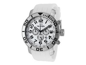 Tw Steel Tw95 Men's Grandeur Chrono White Rubber And Dial Watch Tw Steel Tw95 Men's Grandeur Chrono White Rubber And Dial Watch