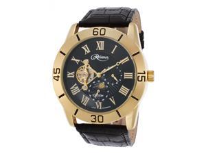 Croton Re306080ylbk Men's Reliance Automatic Black Genuine Leather And Dial Gold-Tone Case Watch Croton Re306080ylbk Men's Reliance Automatic Black Genuine Leather And Dial Gold-Tone Case Watch