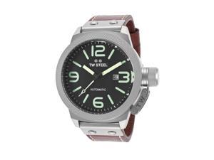Tw Steel Cs26 Men's Canteen Auto Maroon Genuine Leather Beige Dial Watch Tw Steel Cs26 Men's Canteen Auto Maroon Genuine Leather Beige Dial Watch