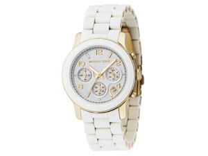 Michael Kors Silver Dial White Polyurethane Ladies Watch 5145 Michael Kors Silver Dial White Polyurethane Ladies Watch 5145