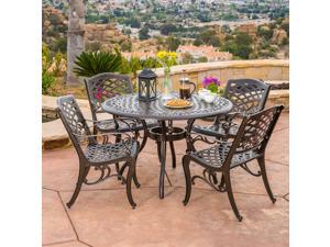 Christopher Knight Home Hallandale Sarasota 5-piece Cast Aluminum Bronze Outdoor Dining Set Christopher Knight Home Hallandale Sarasota 5-piece Cast Aluminum Bronze Outdoor Dining Set