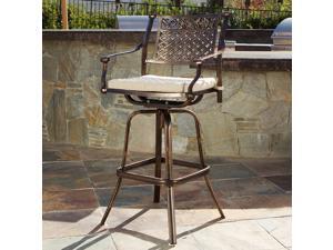 Christopher Knight Home Sebastian Cast Aluminum Barstool with Cushion Christopher Knight Home Sebastian Cast Aluminum Barstool with Cushion