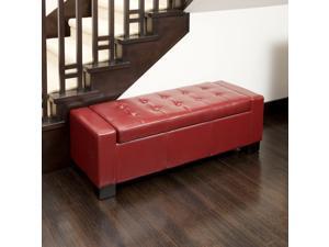 Christopher Knight Home Guernsey Red Bonded Leather Storage Ottoman Christopher Knight Home Guernsey Red Bonded Leather Storage Ottoman