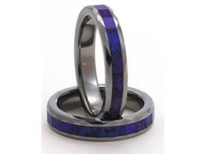 4mm Faceted Precious Opal Tungsten Carbide Ring with a Blue Opal Inlay that has a purple hue hidden in its matrix 4mm Faceted Precious Opal Tungsten Carbide Ring with a Blue Opal Inlay that has a purple hue hidden in its matrix