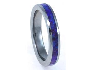 4mm Faceted Precious Opal Tungsten Carbide Ring with a Blue Opal Inlay that has a purple hue hidden in its matrix 4mm Faceted Precious Opal Tungsten Carbide Ring with a Blue Opal Inlay that has a purple hue hidden in its matrix
