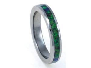 4mm Faceted Precious Opal Tungsten Ring with a Brilliant Display Multi Color Fire (Yellow Green) 4mm Faceted Precious Opal Tungsten Ring with a Brilliant Display Multi Color Fire (Yellow Green)