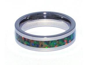 6mm Precious Opal Tungsten Ring Similiar to "Traidtional Black Opal" All Fire Opal Colors 6mm Precious Opal Tungsten Ring Similiar to "Traidtional Black Opal" All Fire Opal Colors