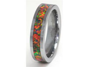 6mm Precious Opal Tungsten Ring Similiar to "Mexican Precious Opal" Red, Orange, Yellow 6mm Precious Opal Tungsten Ring Similiar to "Mexican Precious Opal" Red, Orange, Yellow