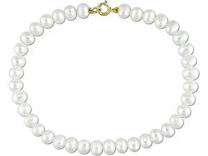 10k Yellow Gold 4-5mm Cultured Freshwater White Pearl Bracelet 10k Yellow Gold 4-5mm Cultured Freshwater White Pearl Bracelet