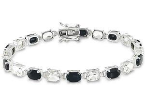 Sterling Silver Black Sapphire and Topaz Bracelet Sterling Silver Black Sapphire and Topaz Bracelet