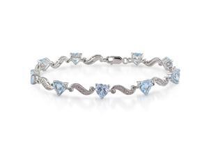 Silver Blue Topaz and Diamond Tennis Bracelet Silver Blue Topaz and Diamond Tennis Bracelet