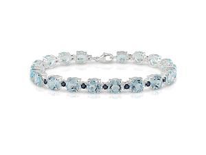 Amour Collections 30 Carat Blue Topaz and Blue Sapphire Bracelet in Sterling Silver Amour Collections 30 Carat Blue Topaz and Blue Sapphire Bracelet in Sterling Silver