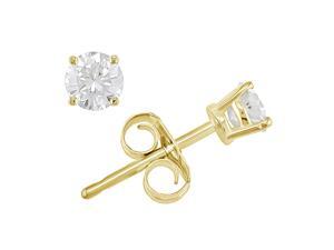 14K Yellow Gold 1/3 ctw Diamond Solitaire Earrings 14K Yellow Gold 1/3 ctw Diamond Solitaire Earrings