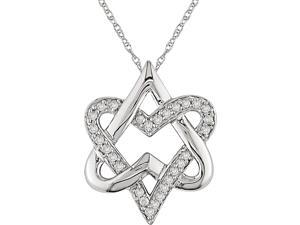 10K White Gold 1/4ct TDW Diamond Heart Pendant 10K White Gold 1/4ct TDW Diamond Heart Pendant