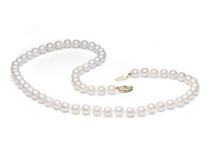 14K Yellow Gold 7-7.5mm Cultured Akoya Pearl Necklace 14K Yellow Gold 7-7.5mm Cultured Akoya Pearl Necklace