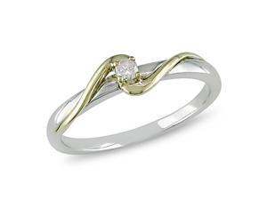 Diamond Accent Ring in 10k White and Yellow Gold, I2-I3, G-H-I Diamond Accent Ring in 10k White and Yellow Gold, I2-I3, G-H-I