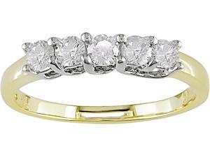 14K 2-Tone Gold 1/2 ctw Diamond 5-Stone Anniversary Ring 14K 2-Tone Gold 1/2 ctw Diamond 5-Stone Anniversary Ring