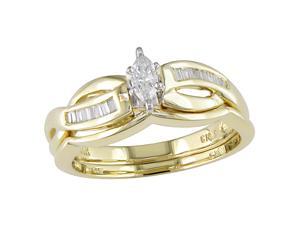 14K Yellow Gold 1/4 ctw Diamond Wedding Ring Set 14K Yellow Gold 1/4 ctw Diamond Wedding Ring Set