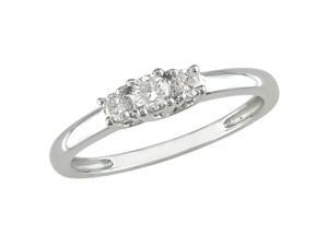 14K White Gold 1 Carat Diamond 3-Stone Engagement Ring - IGL Certified 14K White Gold 1 Carat Diamond 3-Stone Engagement Ring - IGL Certified