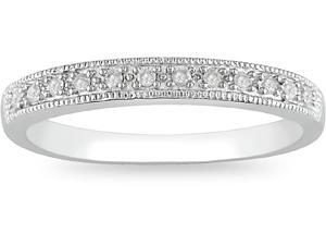 10k White Gold 1/10ct TDW Diamond Wedding Ring 10k White Gold 1/10ct TDW Diamond Wedding Ring