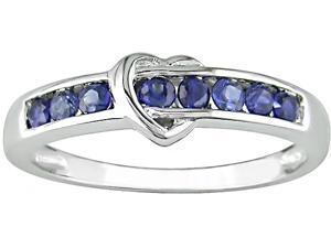 10K White Gold Sapphire Heart Ring 10K White Gold Sapphire Heart Ring