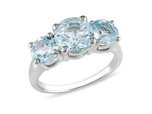 4 3/8ct TGW Blue Topaz – Sky 3 Stone Ring Silver 4 3/8ct TGW Blue Topaz – Sky 3 Stone Ring Silver
