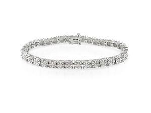 Silver 1/2 CT TDW Diamond Bracelet, 7" Silver 1/2 CT TDW Diamond Bracelet, 7"