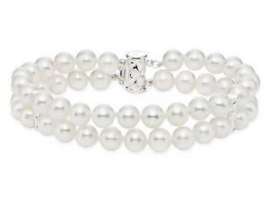 Amour Sterling Silver Freshwater White Pearl Strand Bracelet (6.5-7 mm) (7.5 in) Amour Sterling Silver Freshwater White Pearl Strand Bracelet (6.5-7 mm) (7.5 in)