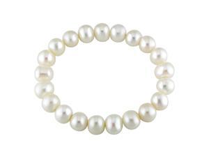Amour Freshwater White Pearl with Silver Cubic Zirconia Two-Strand Bracelet (5-6 mm) (7 in) Amour Freshwater White Pearl with Silver Cubic Zirconia Two-Strand Bracelet (5-6 mm) (7 in)