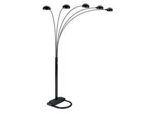 ORE International 5 Arms Arch Floor Lamp - Black, Black - 6962BK ORE International 5 Arms Arch Floor Lamp - Black, Black - 6962BK