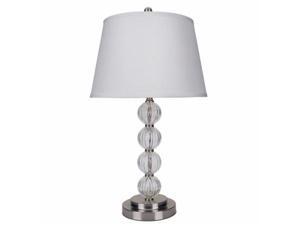 Ore International 6188T Glass Table Lamp - Satin Nickel - 28.5in. Ore International 6188T Glass Table Lamp - Satin Nickel - 28.5in.