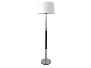 ORE International Contemporary Metal Floor Lamp, Chrome, Wood & White - 8326F ORE International Contemporary Metal Floor Lamp, Chrome, Wood & White - 8326F
