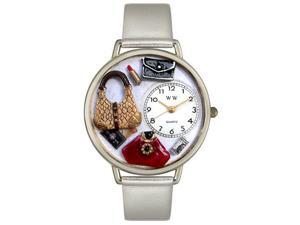 Purse Lover Silver Leather And Silvertone Watch #U1010021 Purse Lover Silver Leather And Silvertone Watch #U1010021