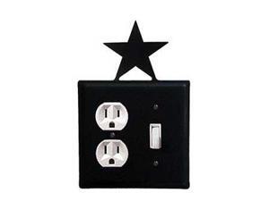 Village Wrought Iron EOS-45 Star Outlet and Switch Cover - Black Village Wrought Iron EOS-45 Star Outlet and Switch Cover - Black