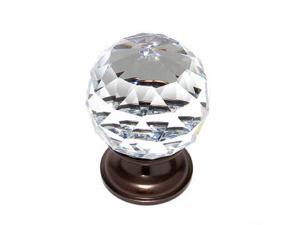 JVJHardware 36212 Pure Elegance 40mm - 1.56 in. - Faceted Ball 31 Percent Leaded Crystal Knob - Old World Bronze JVJHardware 36212 Pure Elegance 40mm - 1.56 in. - Faceted Ball 31 Percent Leaded Crystal Knob - Old World Bronze