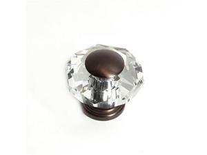 JVJHardware 38212 Pure Elegance 50mm - 2 in. - Octogon Faceted 31 Percent Lead Crystal Knob with Cap - Old World Bronze JVJHardware 38212 Pure Elegance 50mm - 2 in. - Octogon Faceted 31 Percent Lead Crystal Knob with Cap - Old World Bronze