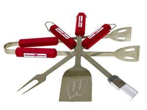 Bsi Products 61020 4 Pc Bbq Set - Wisconsin Badgers Bsi Products 61020 4 Pc Bbq Set - Wisconsin Badgers